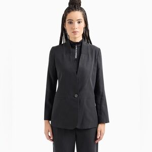 Armani Exchange A|X Mixmag Black Soft Deconstructed Blazer, size 6